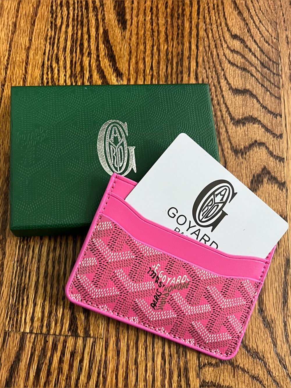 Pink Goyard Card Holder